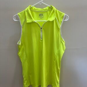 Slazenger Bright Yellow Sleeveless Zip Polo
